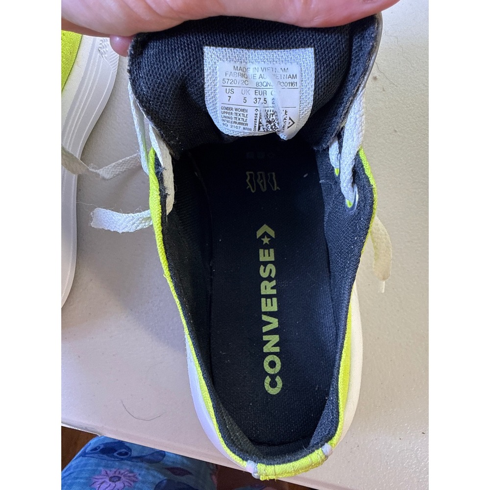 Converse Chuck Taylor All Star Move Platform Low too Neon Lime Green W Sz 7 - Picture 13 of 14